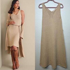 Soft Surroundings Lucera Dress (No Belt) Women’s Size Large Beige